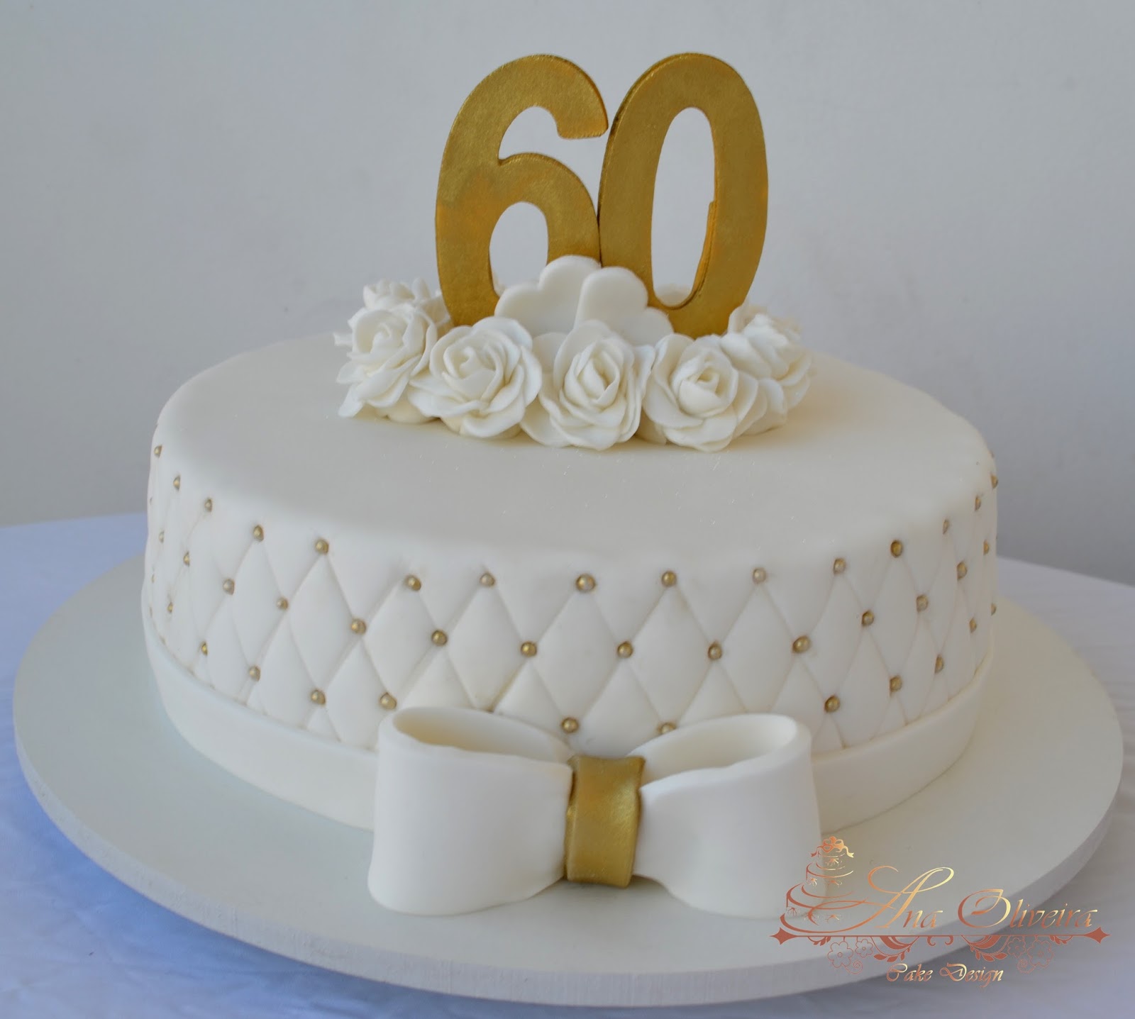 Торт белый на 60 лет